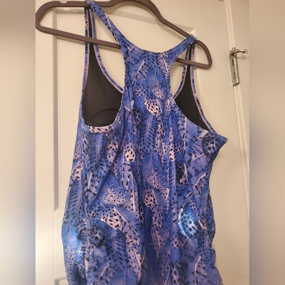 ModLi Maya Swim Top 1XL Purple Feathers Calypsa NWT Plus Size - Picture 6 of 6